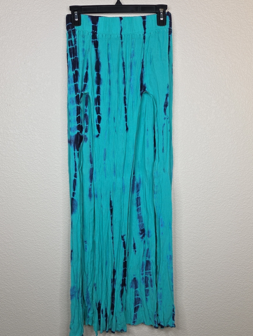 Turquoise and Navy Tie-Dye Maxi Skirt